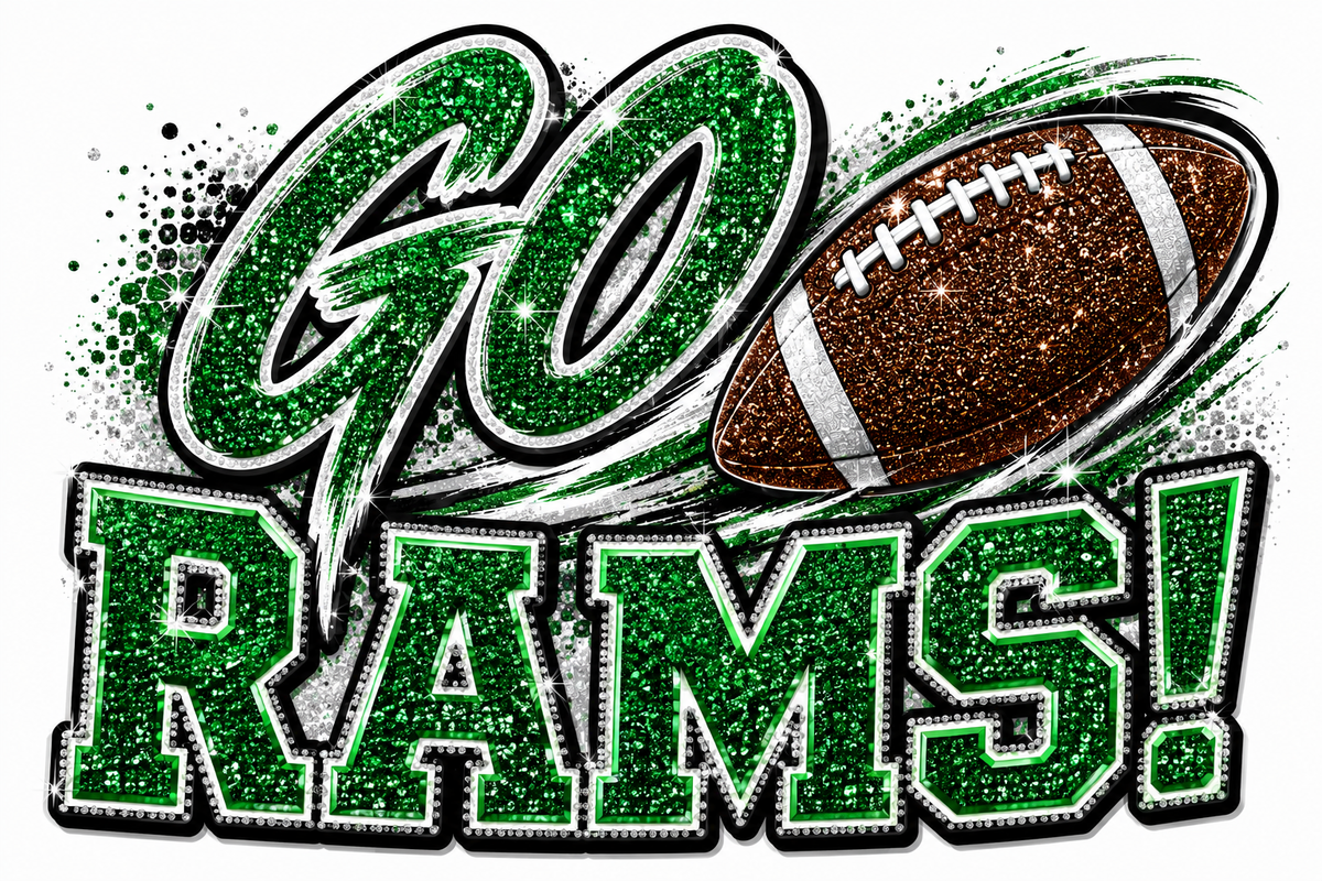 Go Rams - Glitter Appearance